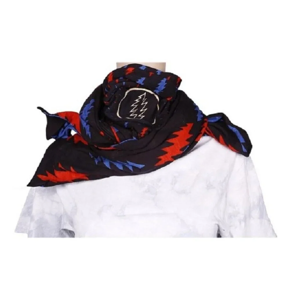 Grateful Dead New Lightning Bolt Long Scarf Neck Wrap Fashion Music Mask Hippie - Picture 3 of 5
